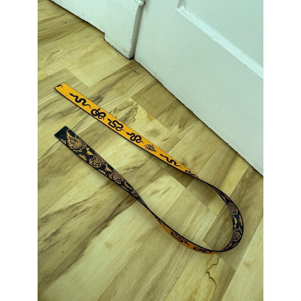 The Artist Collective Snake Print Belt – Orange & Black